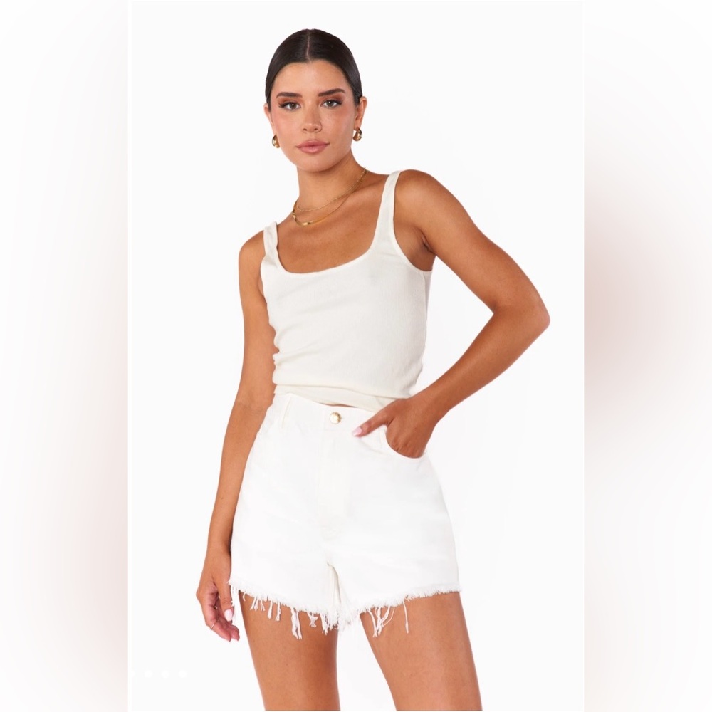 NWOT Show Me Your Mumu white denim Powell shorts